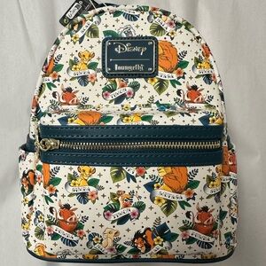 New With Tags Disney Lounge Fly Backpack Lion King Tatoo Simba Nala Mufasa Scar